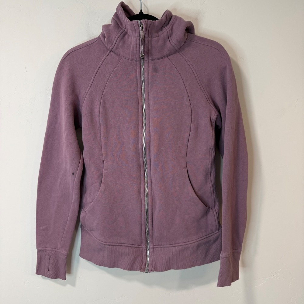 Lululemon Womens Scuba Full Zip Hoodie Jacket 8 Purple Fleece LW3JGYS